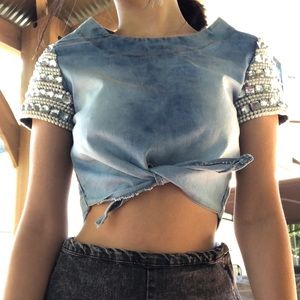 cropped jean top